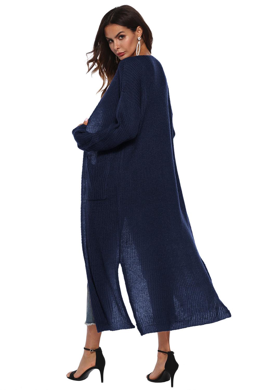 Long Sleeve Open Front Buttoned Cardigan Carauana Store