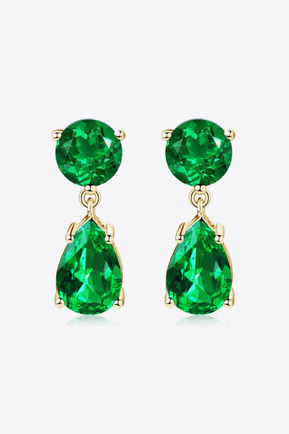 Lab-Grown Emerald Drop Earrings Carauana Store
