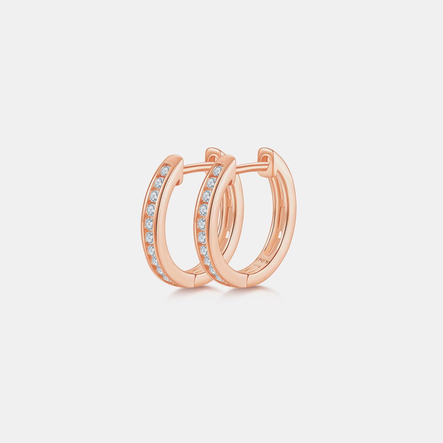 Moissanite 925 Sterling Silver Huggie Earrings Carauana Store