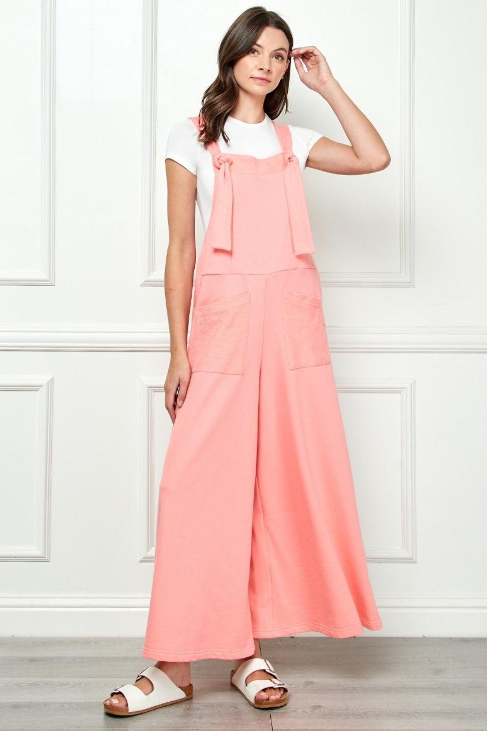 Veveret Wide Strap French Terry Overalls Carauana Store