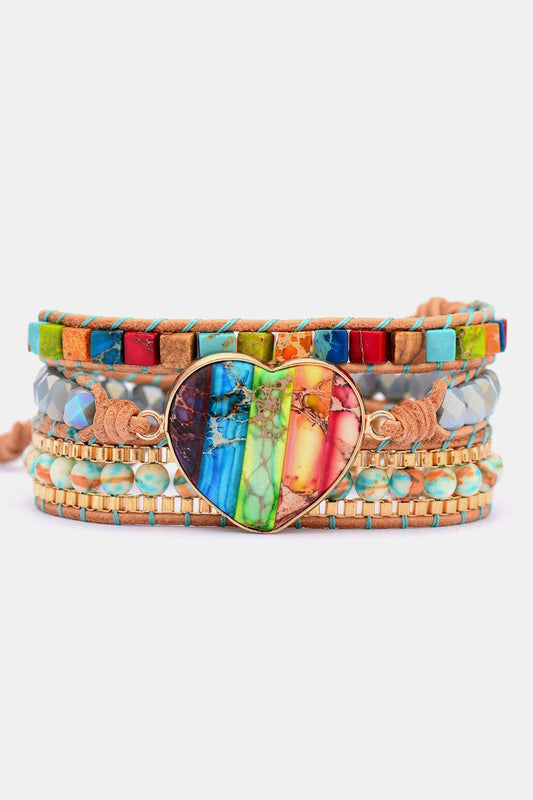 Imperial Jasper & Crystal Layered Bracelet Carauana Store