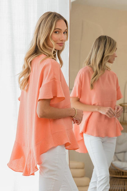 Sew In Love Round Neck Ruffled Top Carauana Store