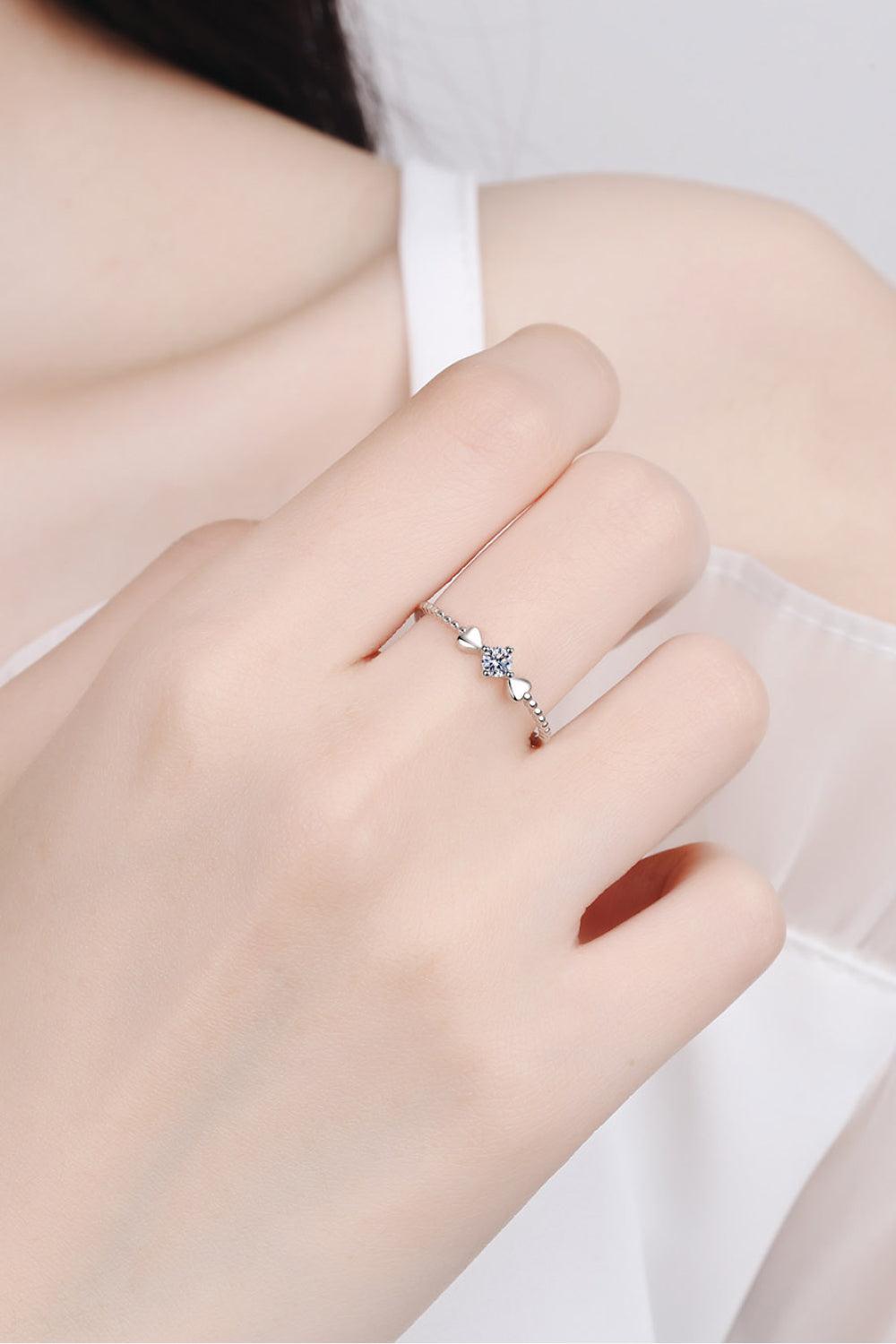 Adored Moissanite Heart 925 Sterling Silver Ring Carauana Store