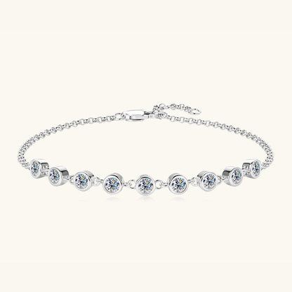 Inlaid Moissanite 925 Sterling Silver Bracelet Carauana Store