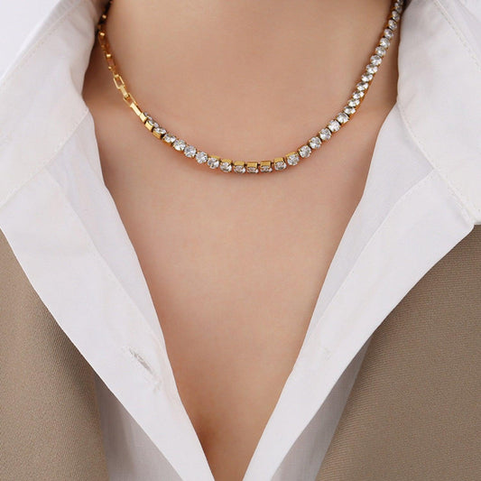 Zircon Titanium Steel Necklace Carauana Store