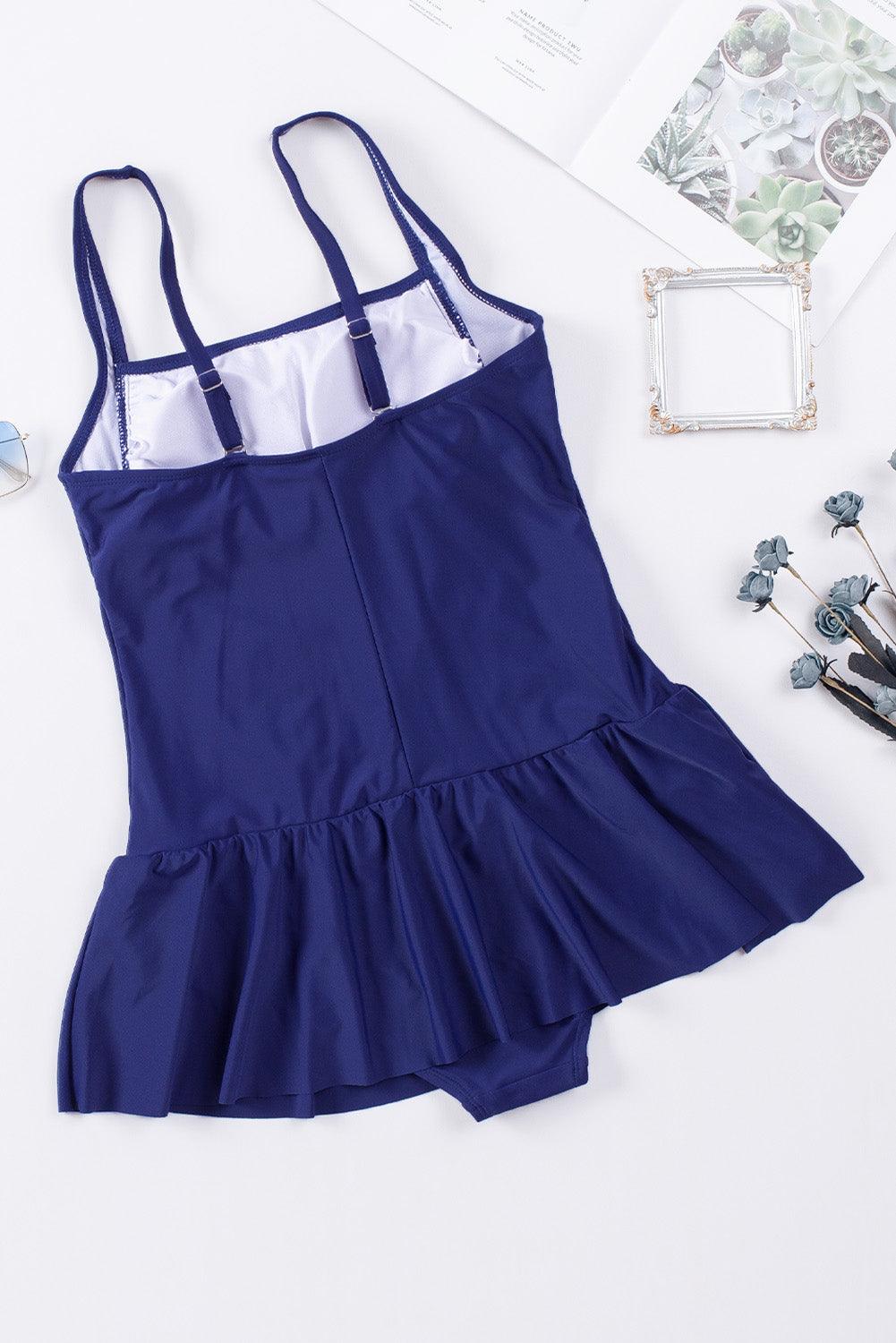 Ruched Square Neck Sleeveless One-Piece Swimwear Carauana Store