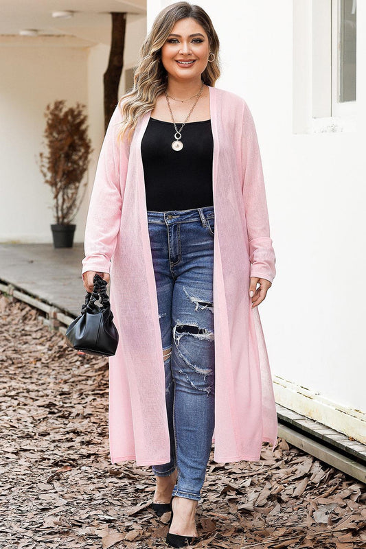 Open Front Long Sleeves Slit Cardigan Carauana Store