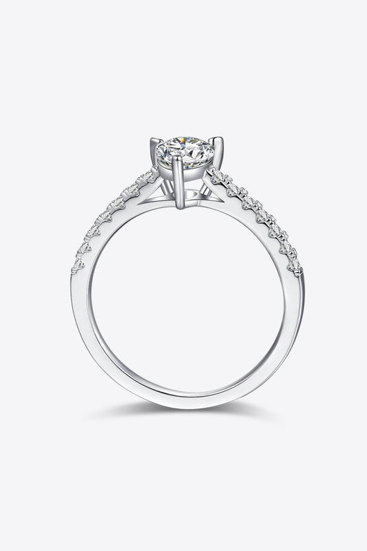 1 Carat Moissanite 925 Sterling Silver Side Stone Ring Carauana Store