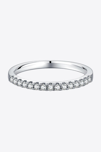 Moissanite Platinum-Plated Half-Eternity Ring Carauana Store
