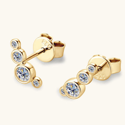 Moissanite 925 Sterling Silver Stud Earrings Carauana Store