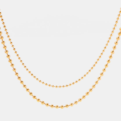 18K Gold-Plated Lobster Closure Bead Necklace Carauana Store