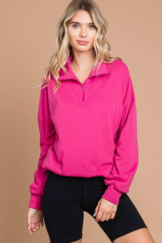 Culture Code Full Size Half Zip Long Sleeve Sweatshirt Carauana Store