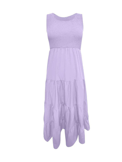 Tiered Smocked Wide Strap Dress Carauana Store