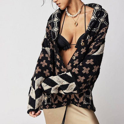 Collared Neck Long Sleeve Cardigan Carauana Store