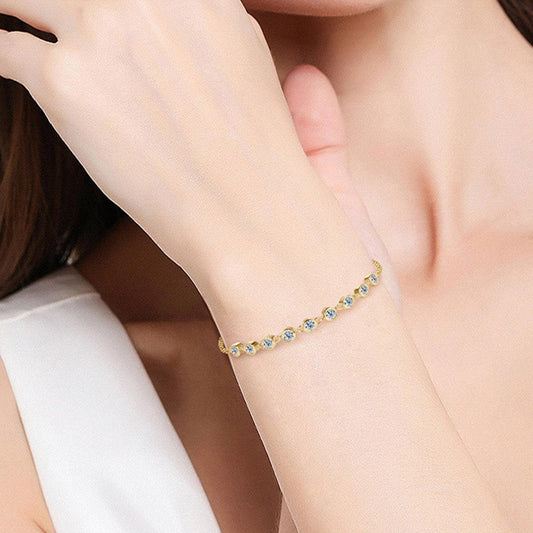Inlaid Moissanite 925 Sterling Silver Bracelet Carauana Store