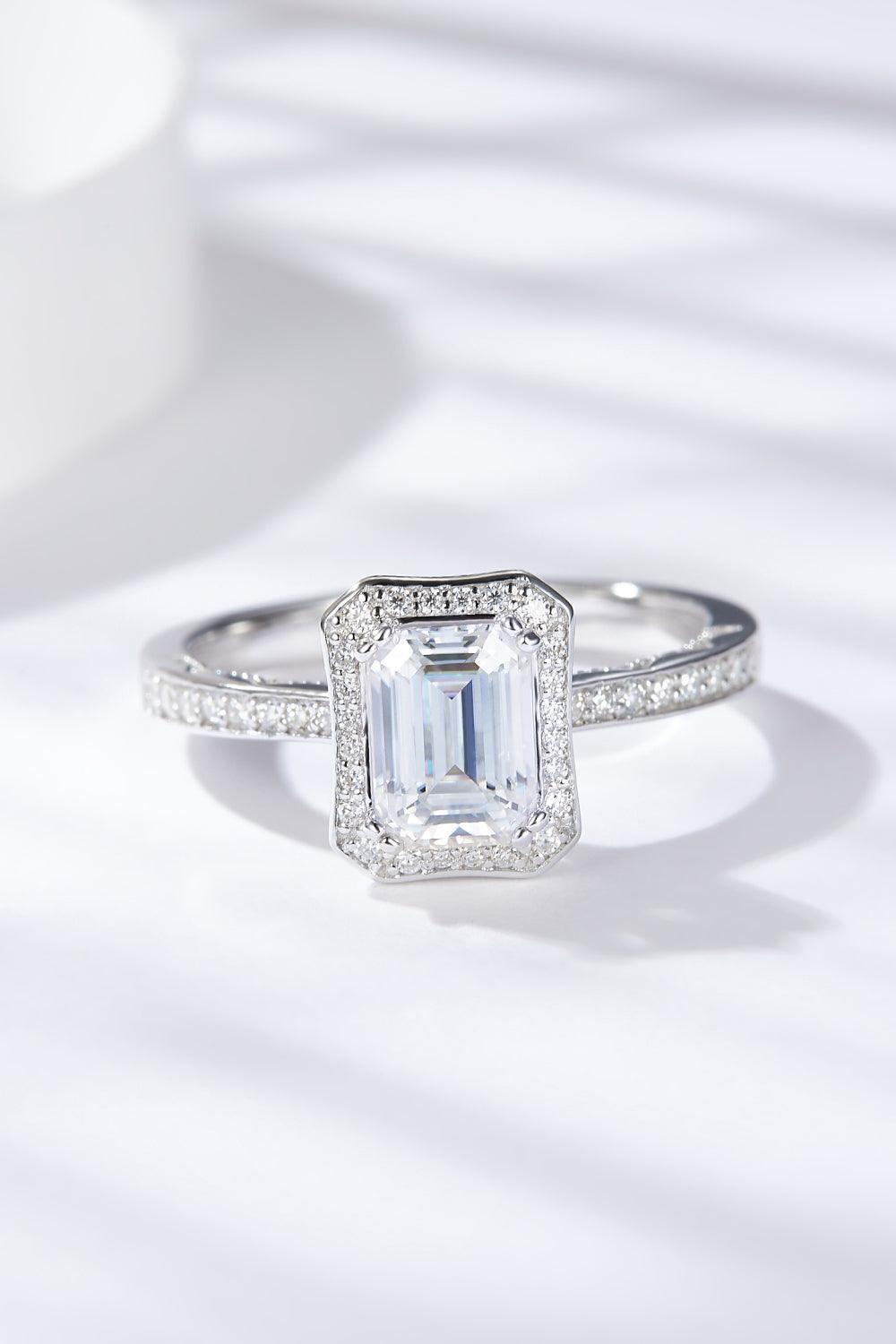 1 Carat Moissanite 925 Sterling Silver Halo Ring Carauana Store