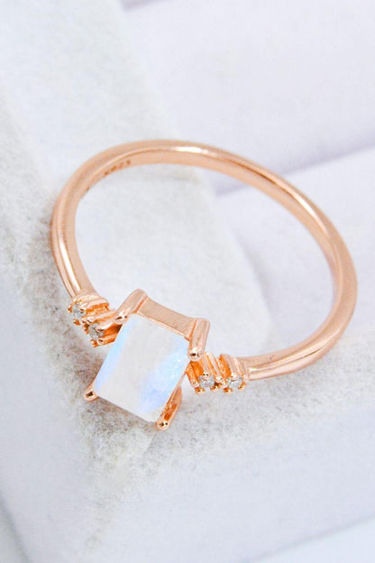Rectangle Natural Moonstone Ring Carauana Store