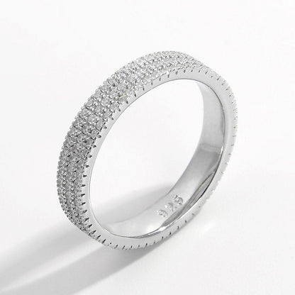 Inlaid Zircon 925 Sterling Silver Ring Carauana Store