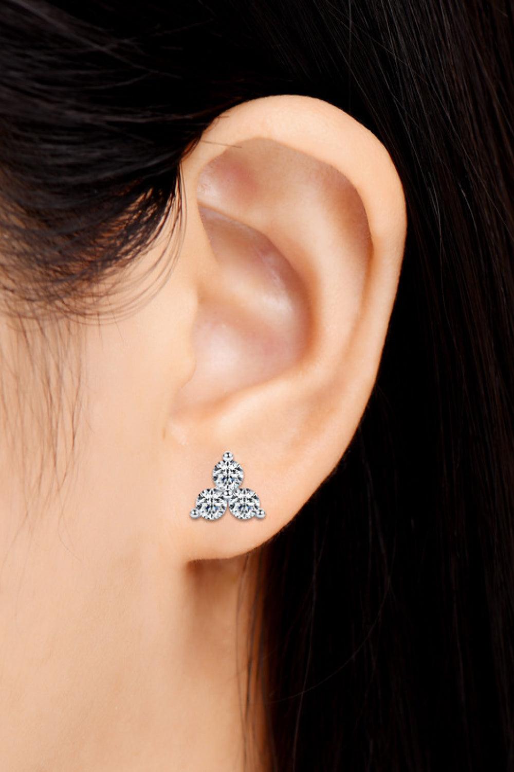 Moissanite 925 Sterling Silver Stud Earrings Carauana Store