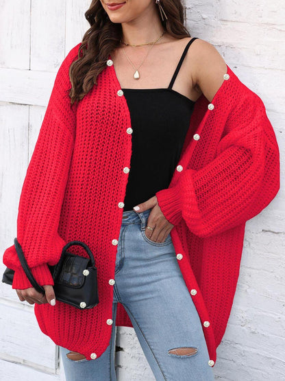 Open Front Long Sleeve Cardigan Carauana Store