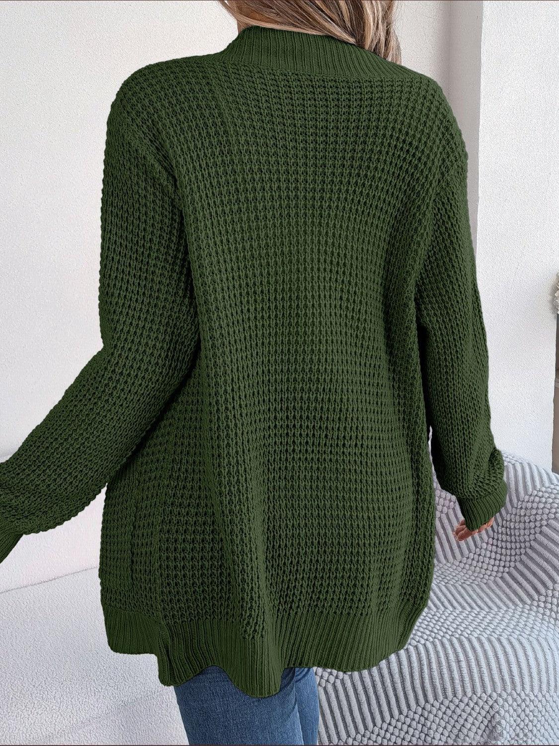 Open Front Long Sleeve Cardigan with Pockets Carauana Store