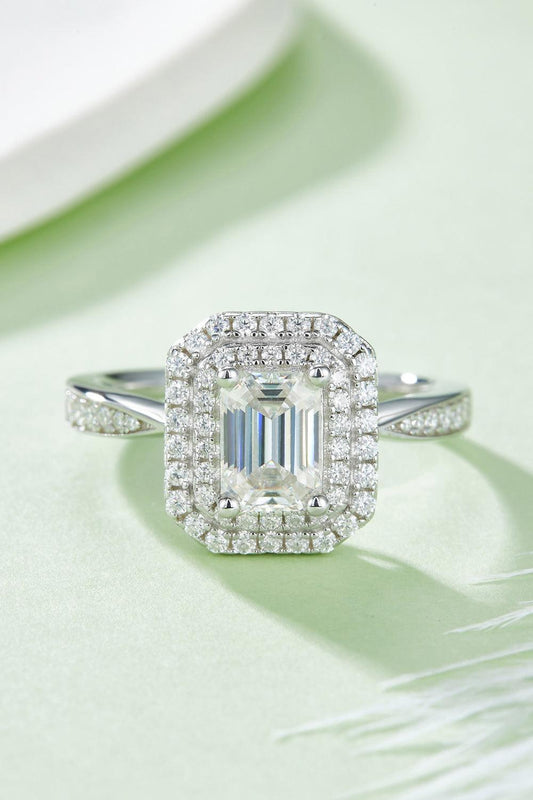Adored 1 Carat Moissanite 925 Sterling Silver Side Stone Ring Carauana Store