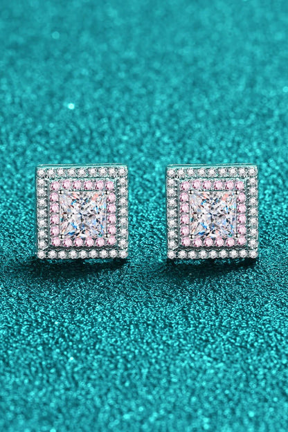 Moissanite Square Stud Earrings Carauana Store