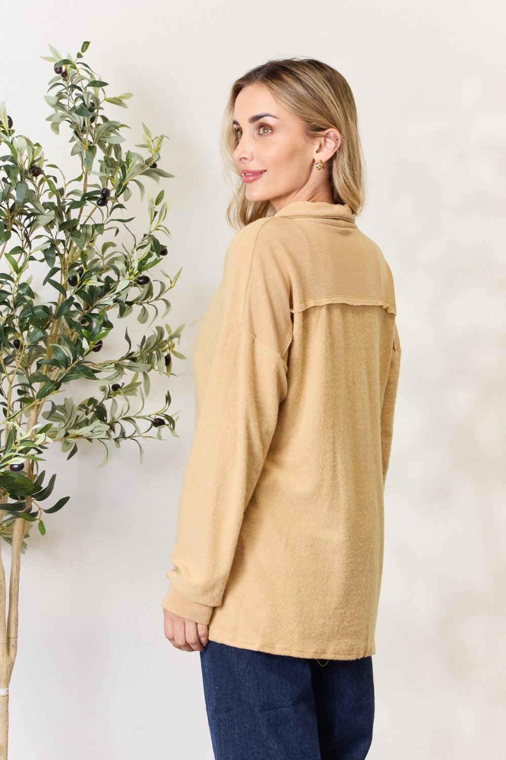 Heimish Full Size Button Up Long Sleeve Cardigan Carauana Store