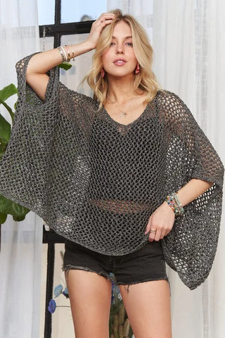 ADORA Fishnet Poncho Cover Up