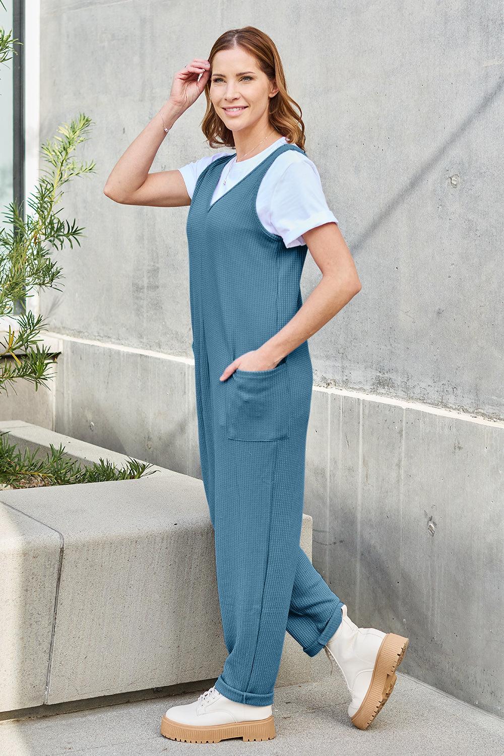 Double Take Full Size Sleeveless Straight Jumpsuit Carauana Store