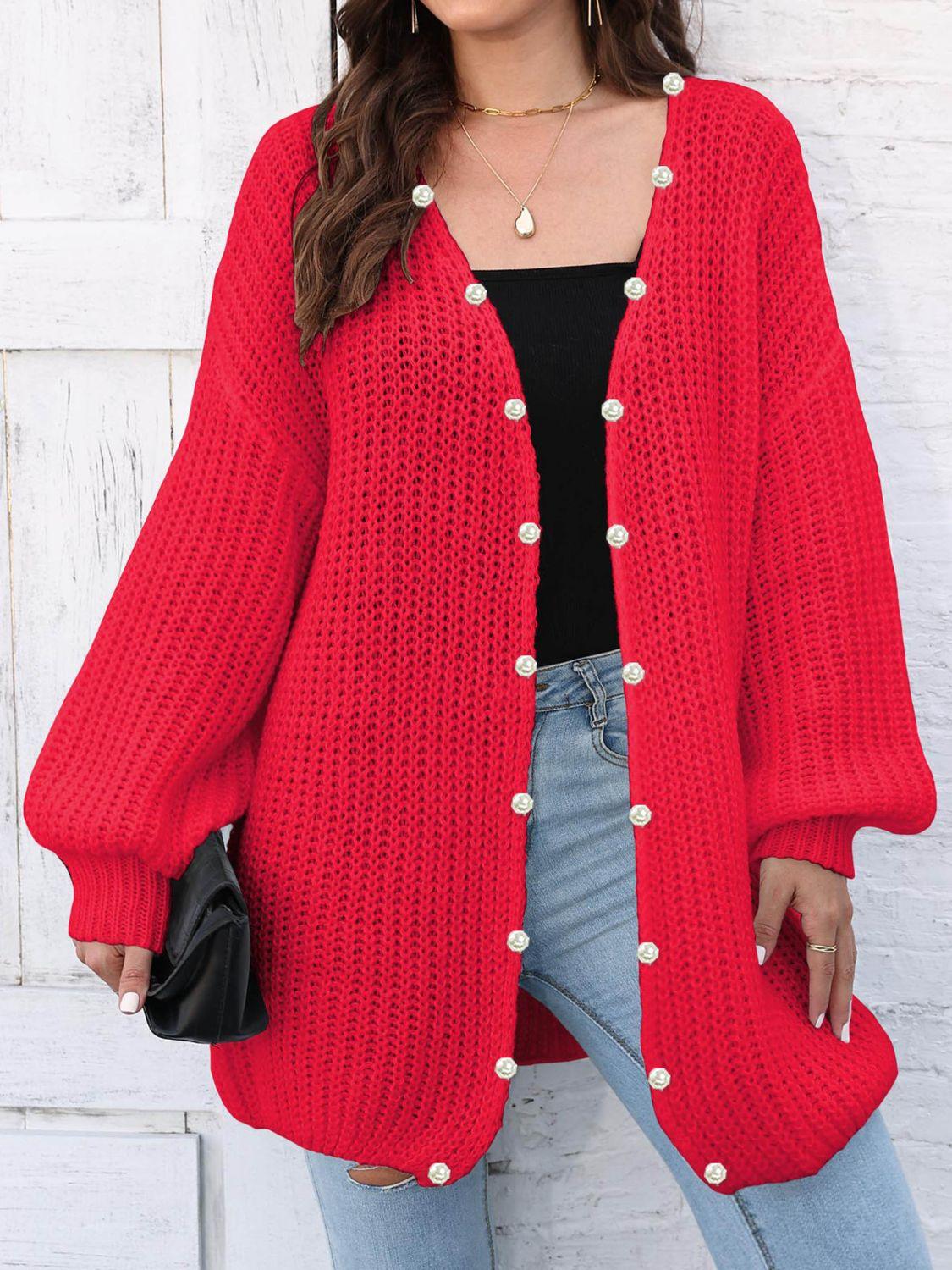 Open Front Long Sleeve Cardigan Carauana Store