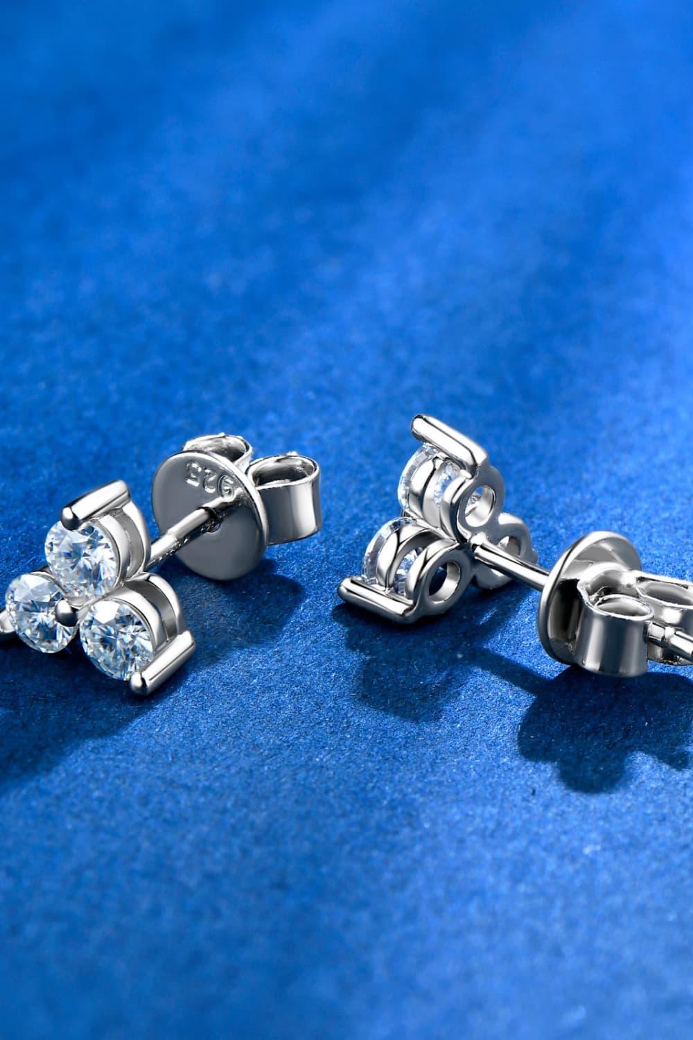 Moissanite 925 Sterling Silver Stud Earrings Carauana Store