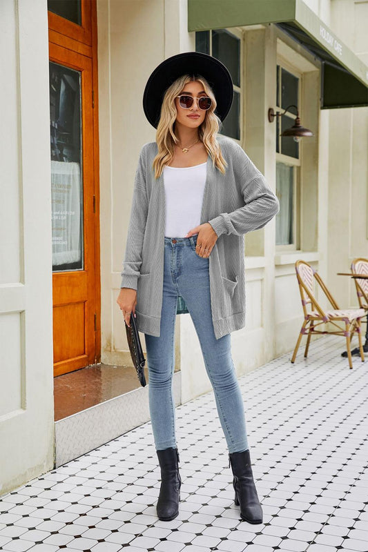 Long Sleeve Pocketed Cardigan Carauana Store