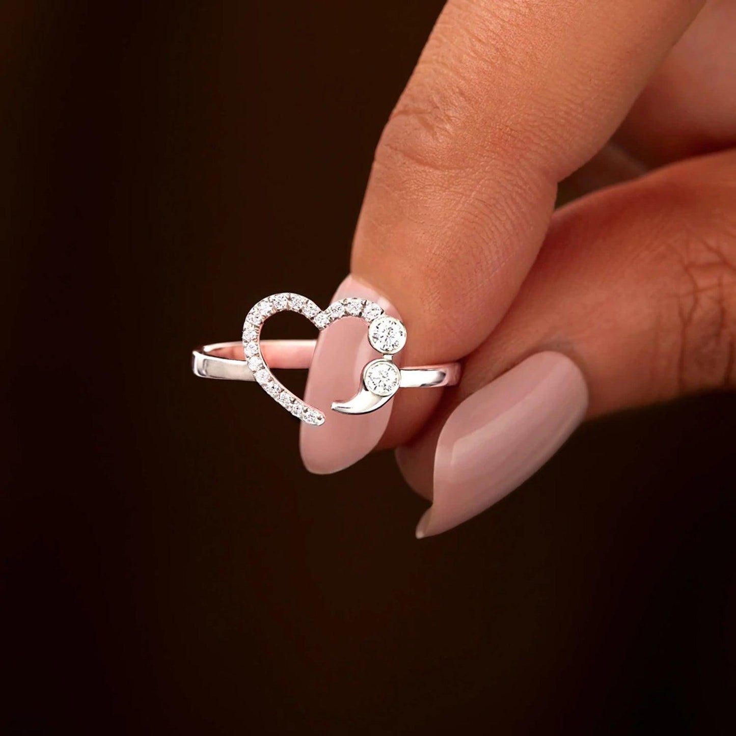 925 Sterling Silver Inlaid Zircon Ring Carauana Store