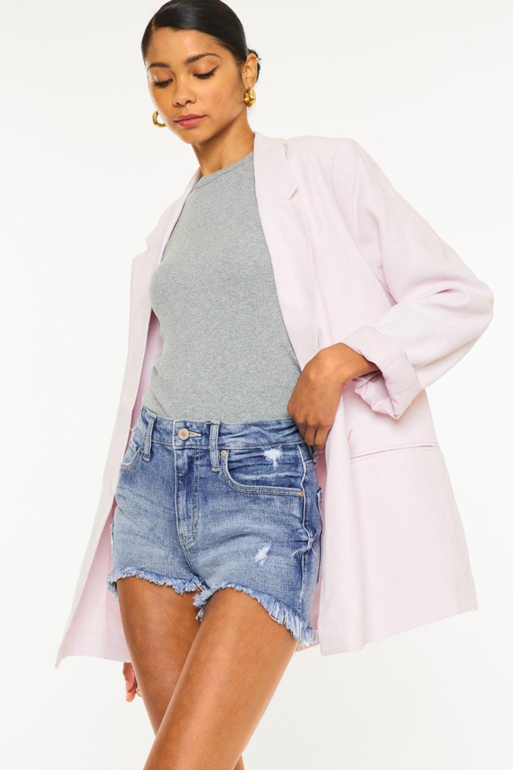 Kancan Distressed Raw Hem Denim Shorts Carauana Store