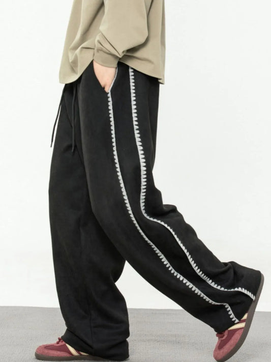 Men's Plus Size Drawstring Wide Leg Pants