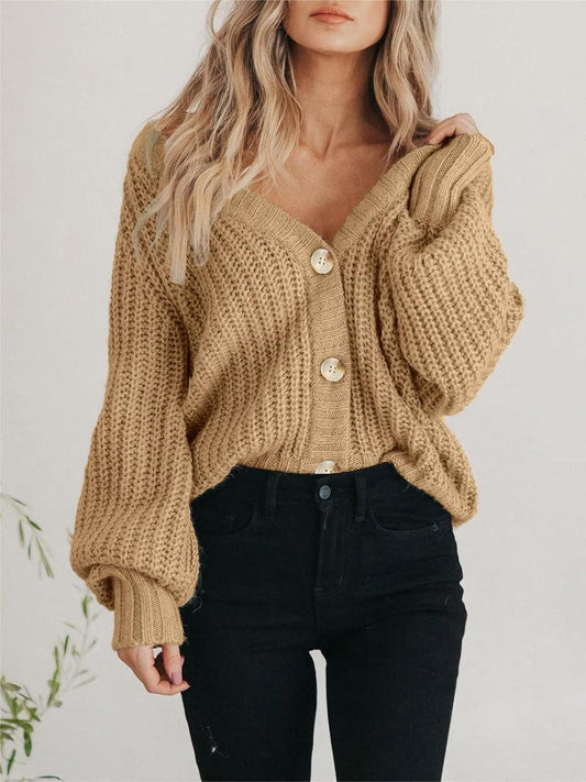 Button Up Long Sleeve Cardigan Carauana Store