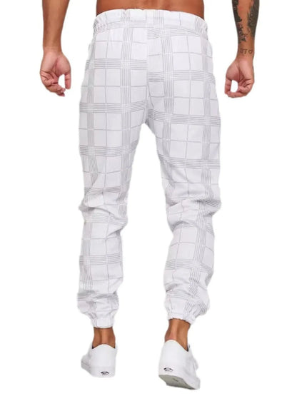 Men's Plus Size Plaid Drawstring Pants Carauana Store
