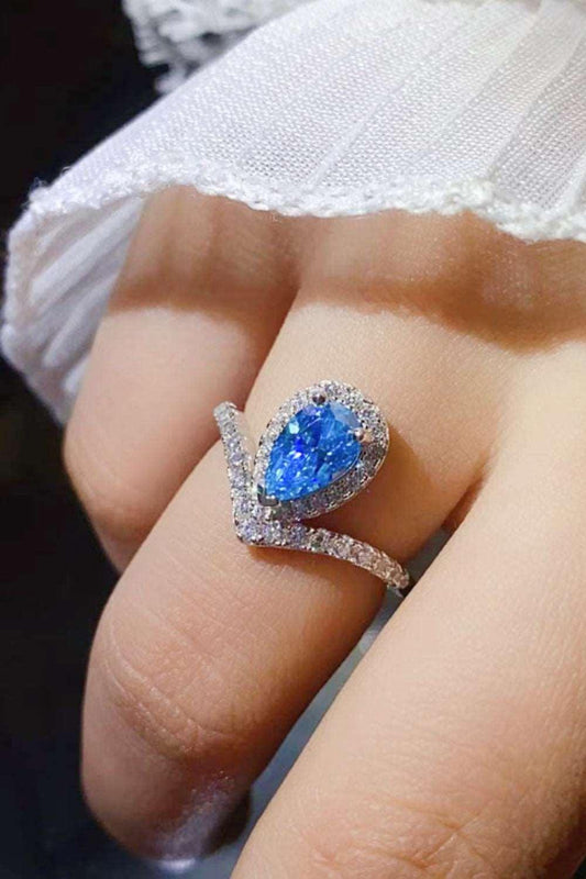 1 Carat Pear Shape Moissanite Heart Ring Carauana Store