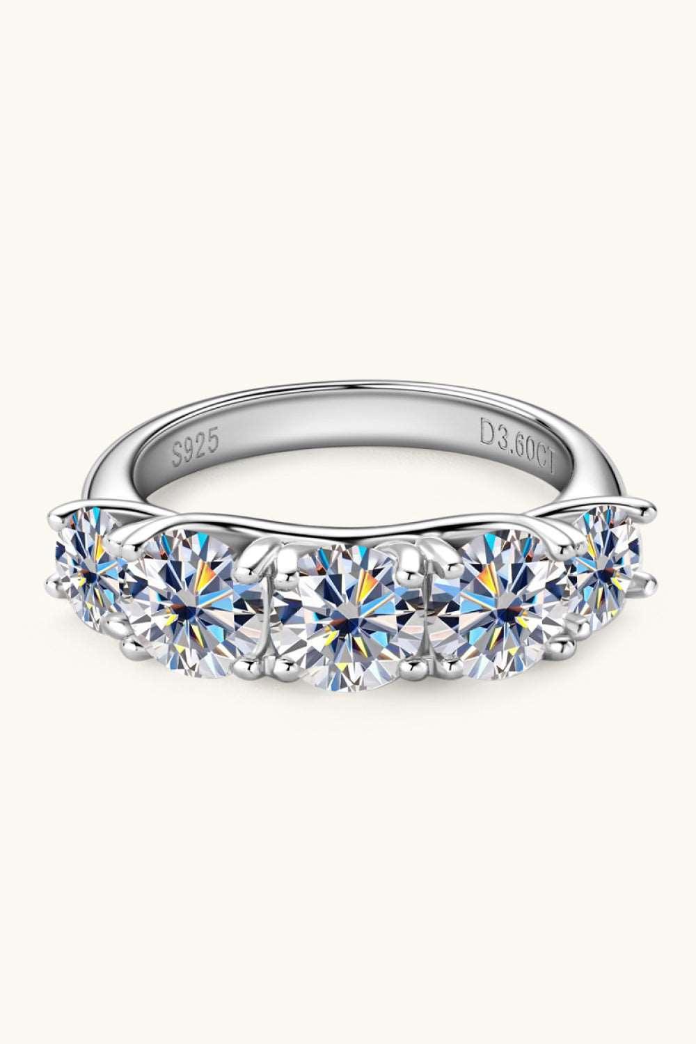 1 Carat Moissanite 925 Sterling Silver Half-Eternity Ring Carauana Store