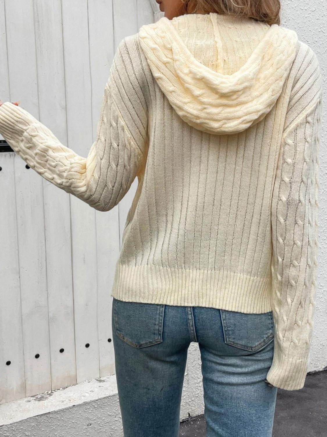 Perfee Zip Up Long Sleeve Hooded Cardigan Carauana Store