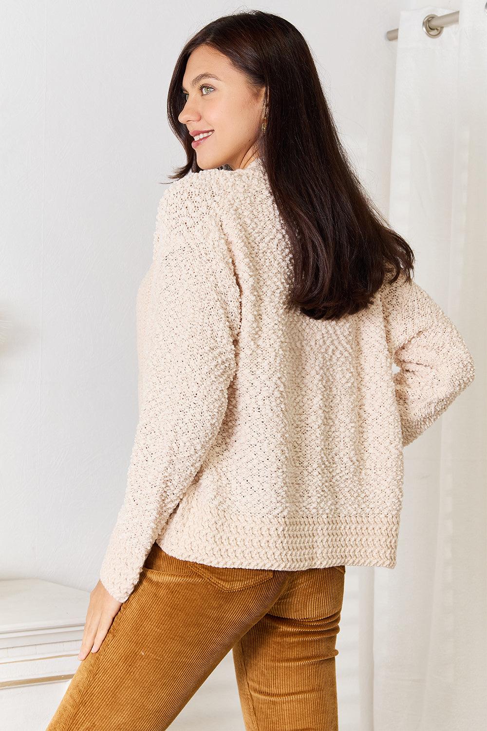 Double Take Open Front Long Sleeve Cardigan Carauana Store