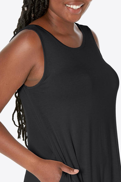 Full Size Round Neck Sleeveless Dress with Pockets Carauana Store