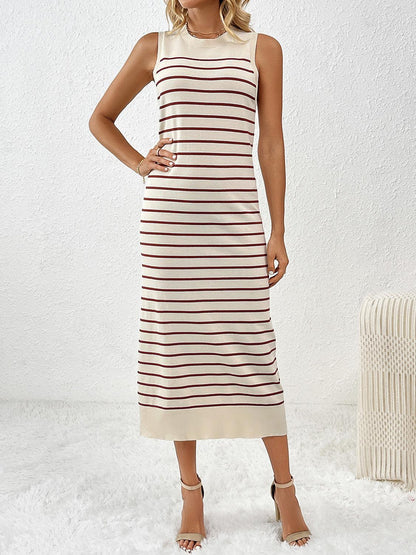 Round Neck Sleeve Midi Knit Dress Carauana Store