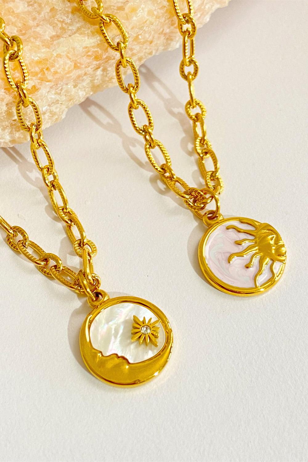 Round Pendant Stainless Steel Necklace Carauana Store