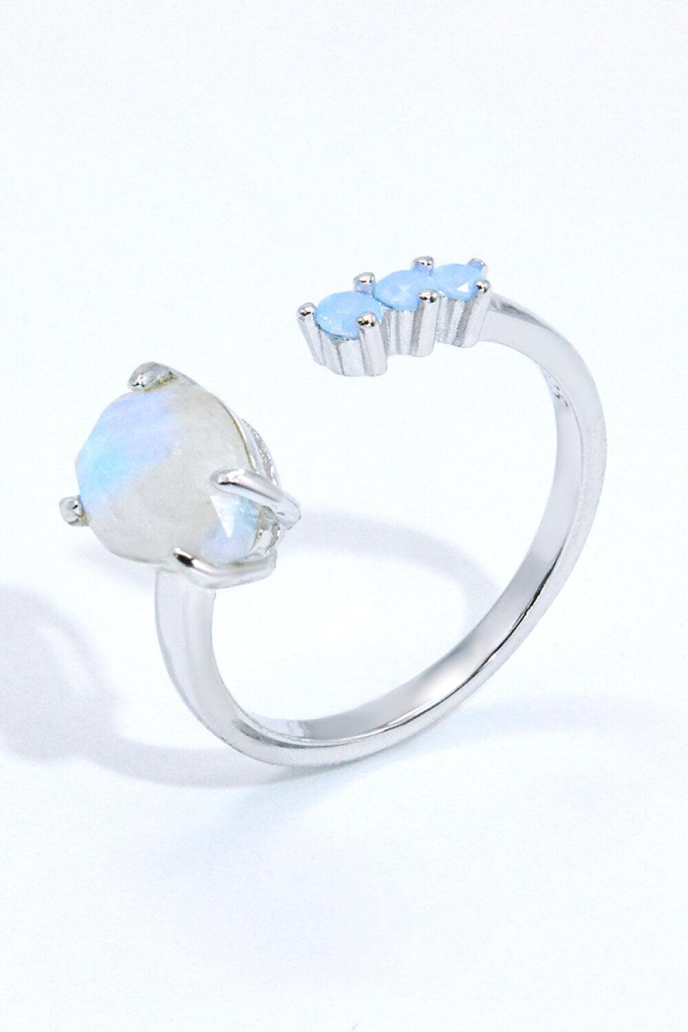 18K Rose Gold-Plated Moonstone Open Ring Carauana Store