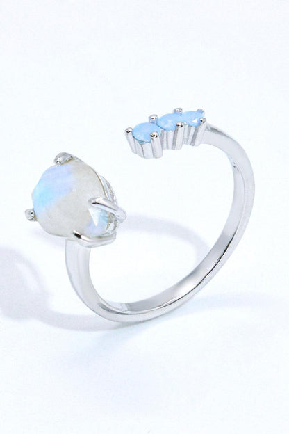 18K Rose Gold-Plated Moonstone Open Ring Carauana Store