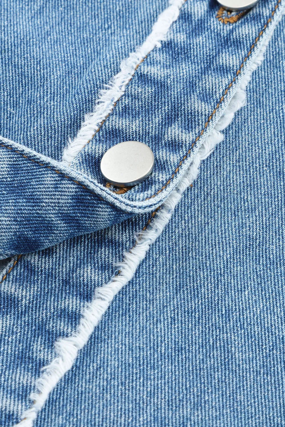 Raw Hem Color Block Denim Jacket Carauana Store