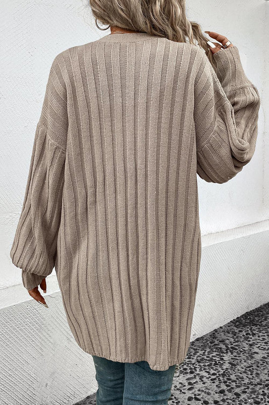Perfee Open Front Cardigan with Pockets Carauana Store