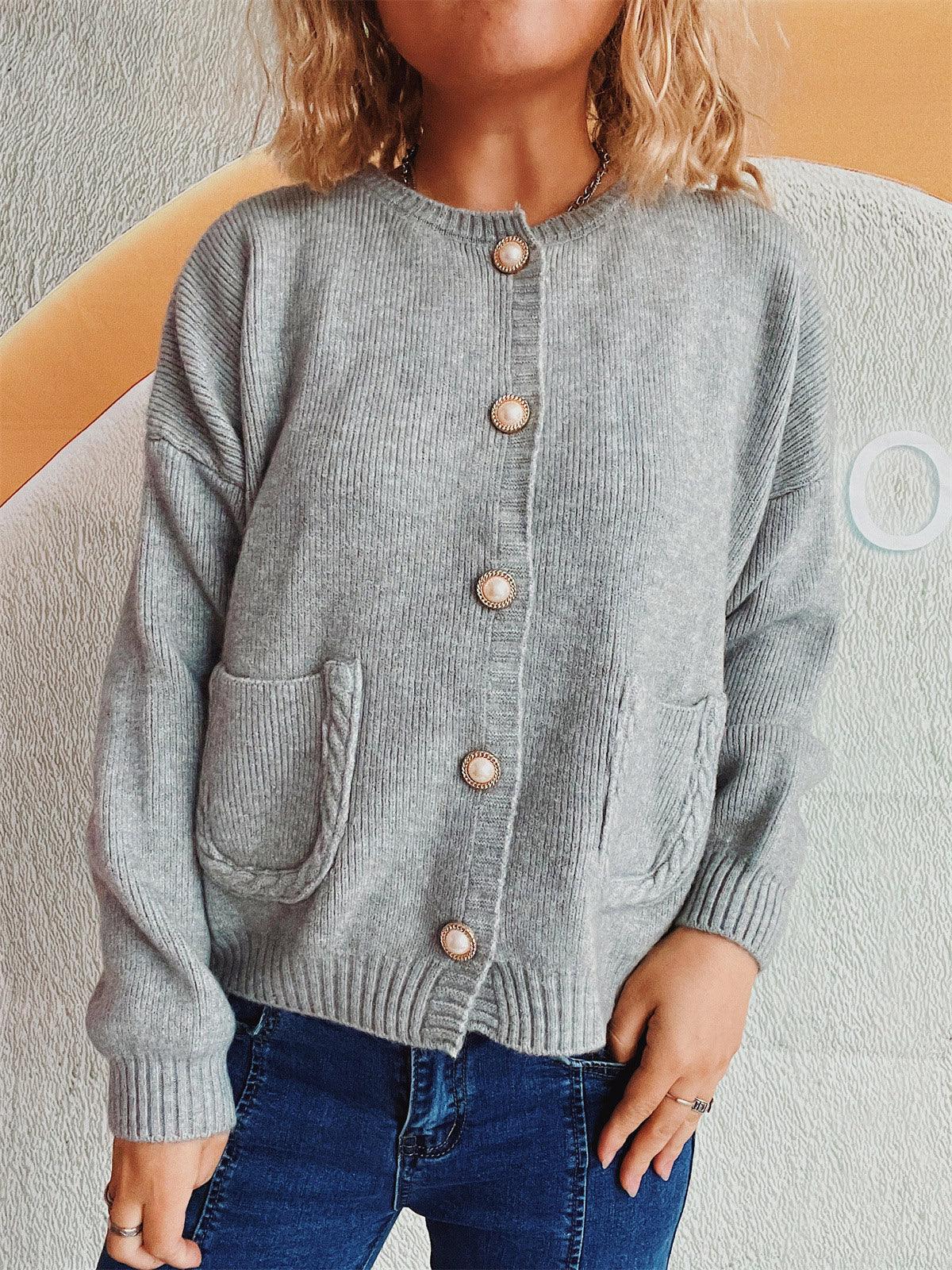 Button Up Long Sleeve Cardigan Carauana Store